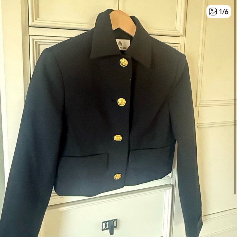 Aritzia Black Blazer with Gold Accents - Picture 3 of 5